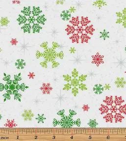Snowflake Wishes in White from the Keeping Cozy Collection for Kanvas Fabric- 100% Cotton- You Choose the Cut