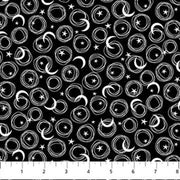 Celestial in Black from the Trick or Treat Collection for Patrick Lose Fabrics - 100% Cotton BY THE YARD