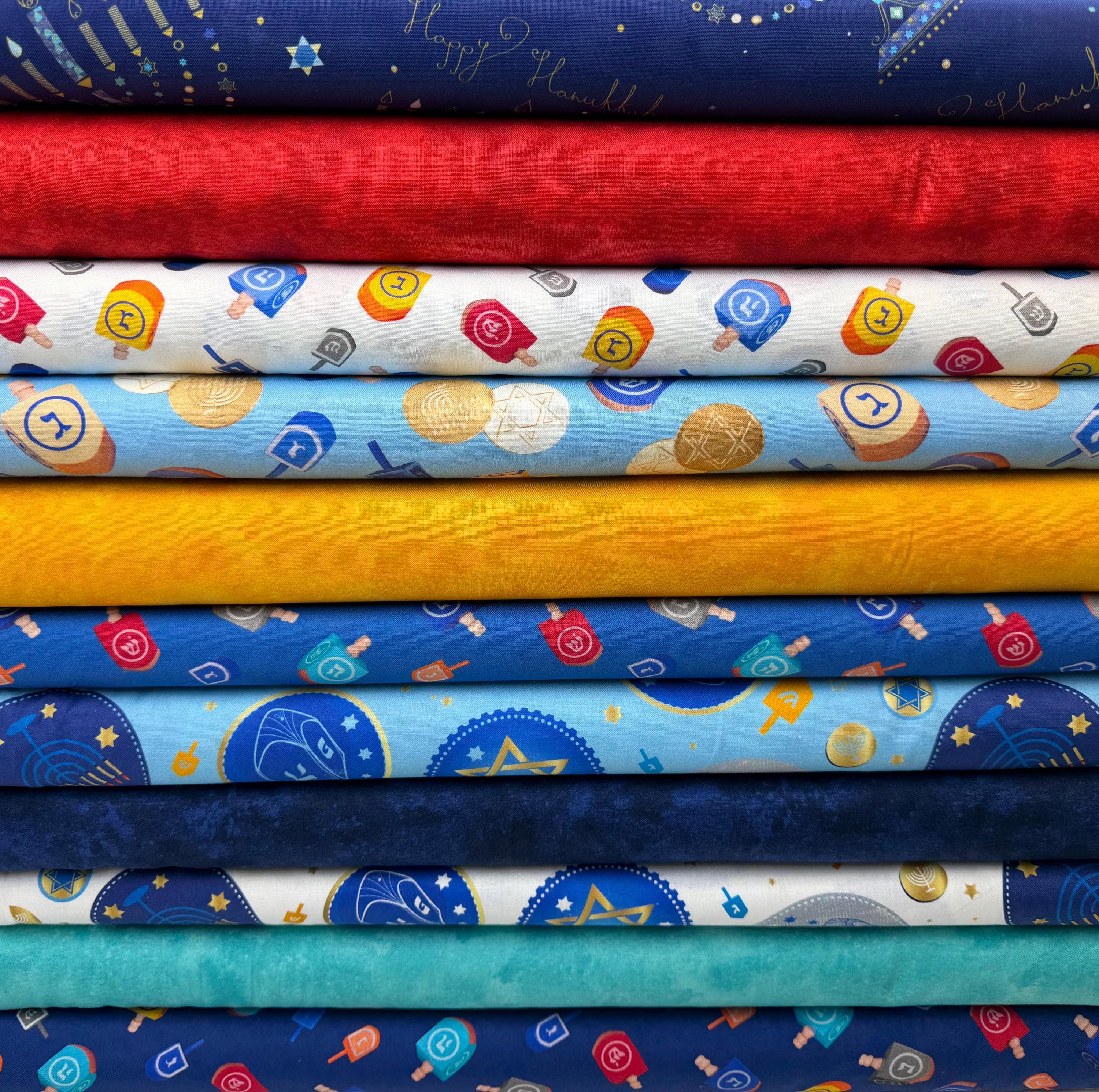 Hanukkah Super 11 Fabric BUNDLE - Quilt Shop Quality Cotton - Choose Your Cut