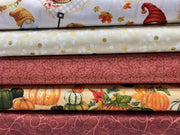 Autumn Gnomes Fabric BUNDLE - 5 Fabrics - Quilt Shop Quality - Choose Your Cut