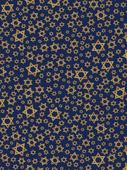 Tossed Stars in Navy from the Happy Hanukkah Collection by Gail Cadden for Timeless Treasures - 100% Cotton