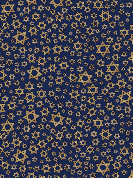 Tossed Stars in Navy from the Happy Hanukkah Collection by Gail Cadden for Timeless Treasures - 100% Cotton