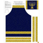 Hanukkah Menorah Apron Panel from the Festival of Lights Collection for Henry Glass & Co.