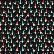 Gnome String Lights on Black from Timeless Treasures Fabrics - 100% Cotton