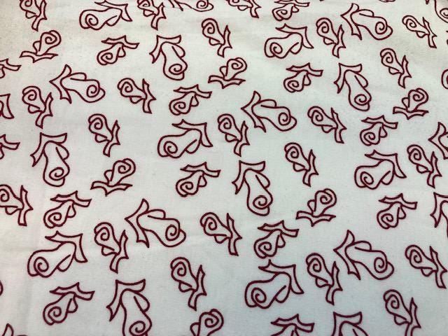 Batik Clearance - Rosebuds on Almond from Island Batik's Positively Pink Collection BY THE YARD