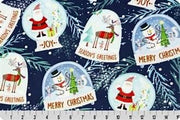 END OF BOLT- 29"x60" Digital Minky Snow Globes on Navy from Shannon Fabrics