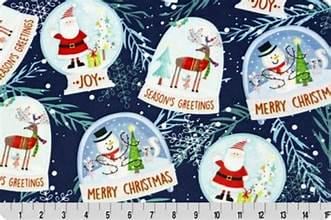 END OF BOLT- 29"x60" Digital Minky Snow Globes on Navy from Shannon Fabrics