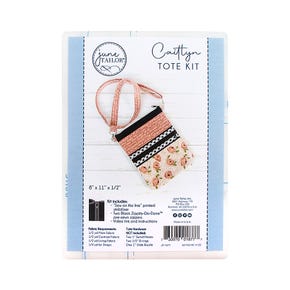 Quilt as You Go - Caitlyn Tote Kit with Black Zippity Do Done Zipper from June Tailor