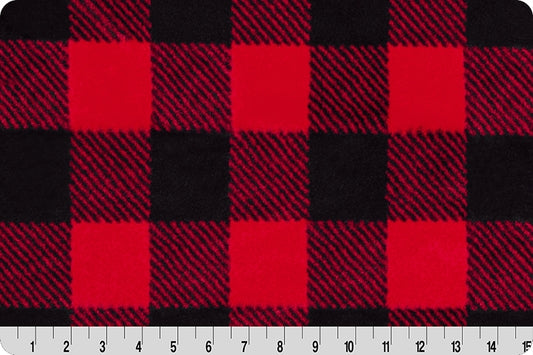 Minky -Luxe Cuddle Buffalo Check SCARLET/BLACK From Shannon Fabrics