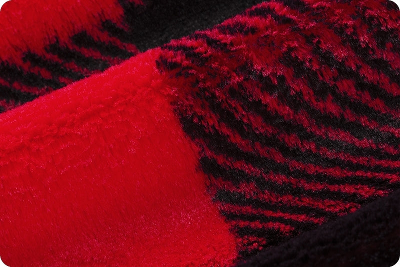 Minky -Luxe Cuddle Buffalo Check SCARLET/BLACK From Shannon Fabrics - 60" Wide
