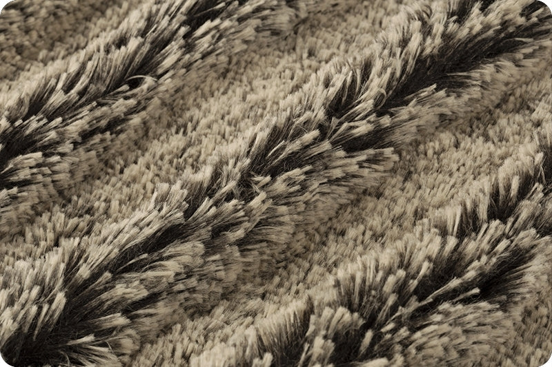 Minky - Luxe Cuddle Frosted Shaggy BLACK/BEIGE From Shannon Fabrics