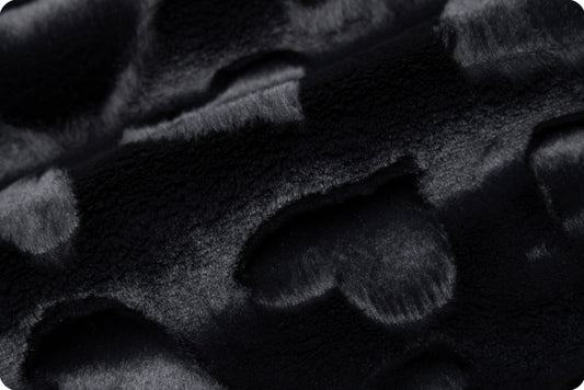 Minky - Luxe Cuddle Hearts BLACK From Shannon Fabrics