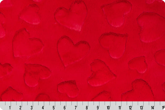 Minky - Luxe Cuddle Hearts SCARLET From Shannon Fabrics
