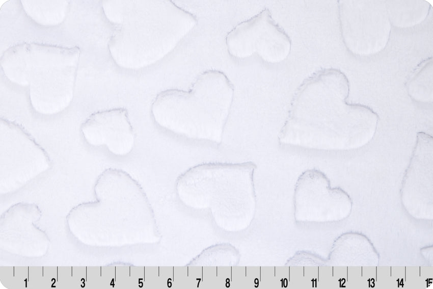 Minky - Luxe Cuddle Hearts SNOW From Shannon Fabrics