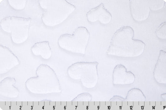 Minky - Luxe Cuddle Hearts SNOW From Shannon Fabrics
