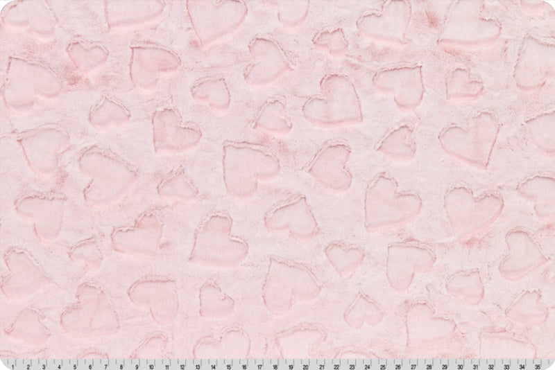 Minky - Luxe Cuddle Heather Hearts ROSEWATER From Shannon Fabrics