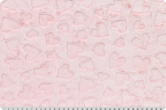 Minky - Luxe Cuddle Heather Hearts ROSEWATER From Shannon Fabrics