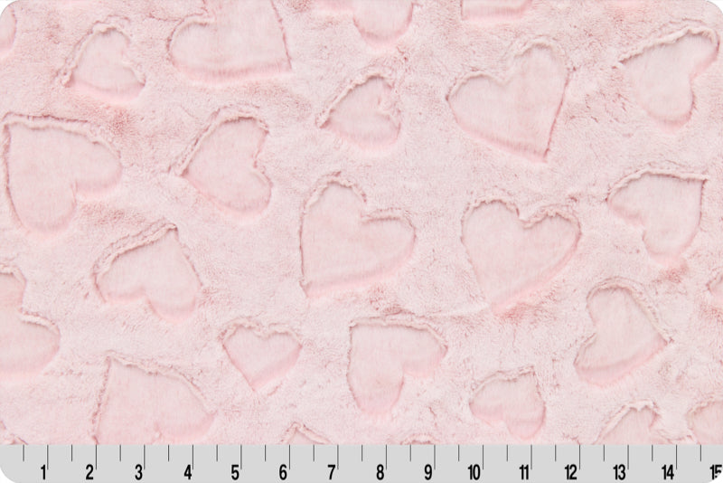 Minky - Luxe Cuddle Heather Hearts ROSEWATER From Shannon Fabrics
