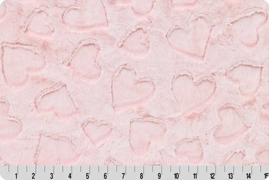 Minky - Luxe Cuddle Heather Hearts ROSEWATER From Shannon Fabrics