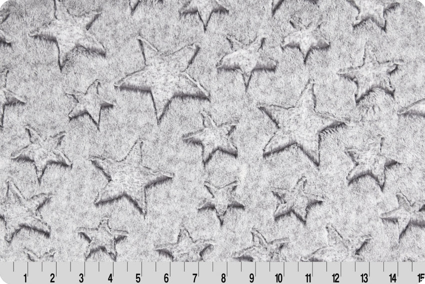 Minky - DISCONTINUED- Lux Cuddle Heather Stars FOG from Shannon Fabrics