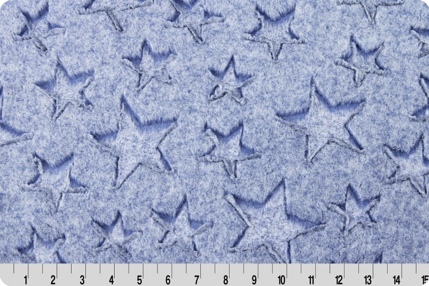 Minky - DISCONTINNUED- Luxe Cuddle Heather Stars STONE WASH From Shannon Fabrics