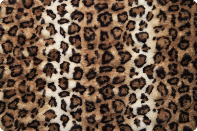 Minky -Luxe Cuddle Bobcat Milan CAMEL/BLACK From Shannon Fabrics-SOLD UNSTRETCHED
