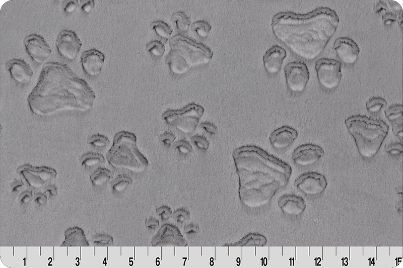 Minky - Luxe Cuddle® Embossed Paws BLACK From Shannon Fabrics