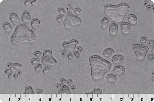 Minky - Luxe Cuddle® Embossed Paws BLACK From Shannon Fabrics