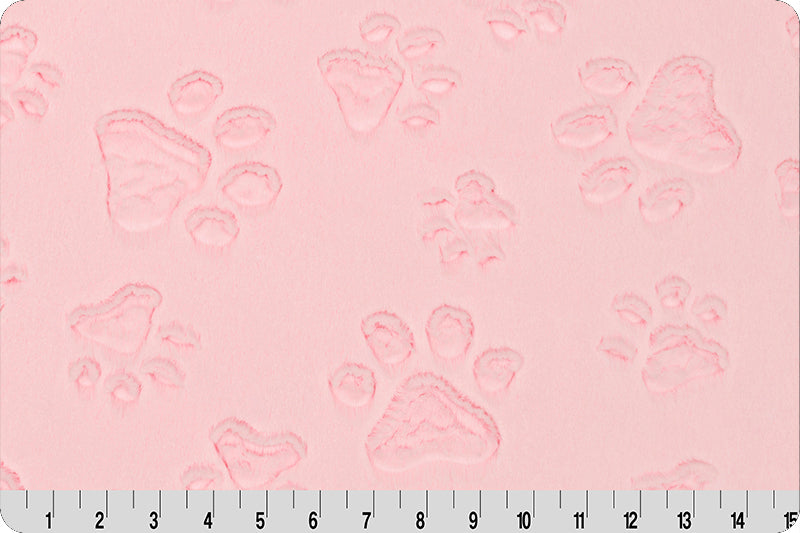 Minky - Luxe Cuddle® Embossed Paws BLUSH From Shannon Fabrics