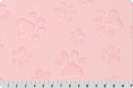 Minky - Luxe Cuddle® Embossed Paws BLUSH From Shannon Fabrics