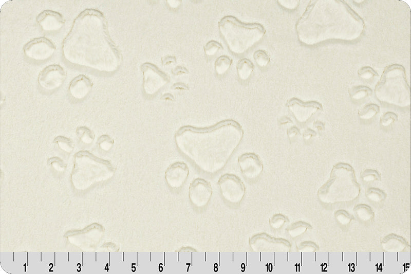 Minky - Luxe Cuddle® Embossed Paws NATURAL From Shannon Fabrics