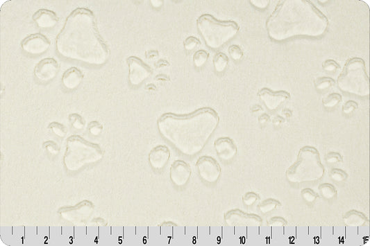 Minky - Luxe Cuddle® Embossed Paws NATURAL From Shannon Fabrics