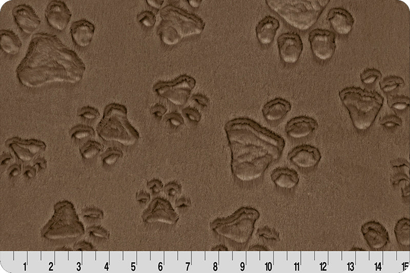 Minky - Luxe Cuddle® Embossed Paws TRUFFLE From Shannon Fabrics