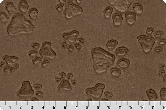 Minky - Luxe Cuddle® Embossed Paws TRUFFLE From Shannon Fabrics
