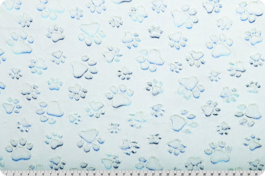 Minky - Luxe Cuddle® Embossed Prism Paws NAUTICAL BLUE From Shannon Fabrics
