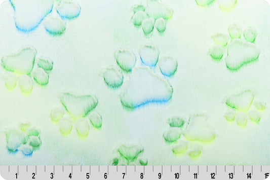 Minky - Luxe Cuddle® Embossed Prism Paws PARAKEET From Shannon Fabrics