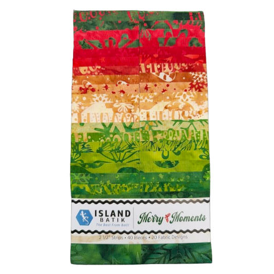 Jelly Roll - Merry Moments from Island Batiks - 40 Strips 2.5"x44"