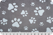 Minky - Paws Cuddle GRAPHITE/ SNOW From Shannon Fabrics - 60" Wide