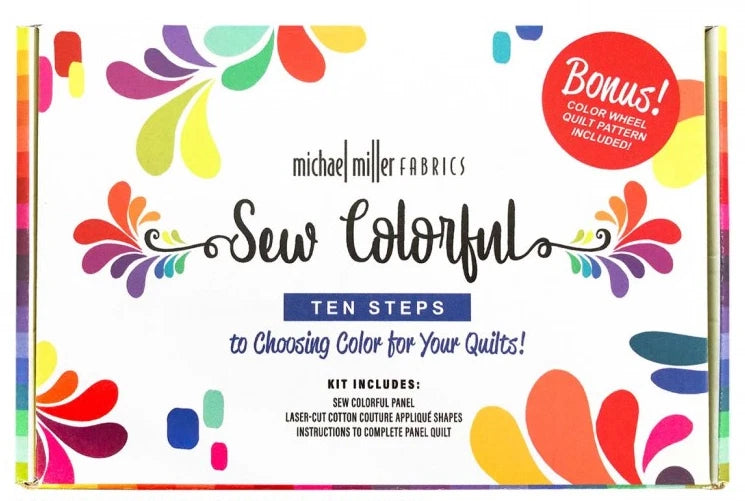 Sew Colorful Quilt Kit includes Color Wheel Quilt Panel - Michael Miller