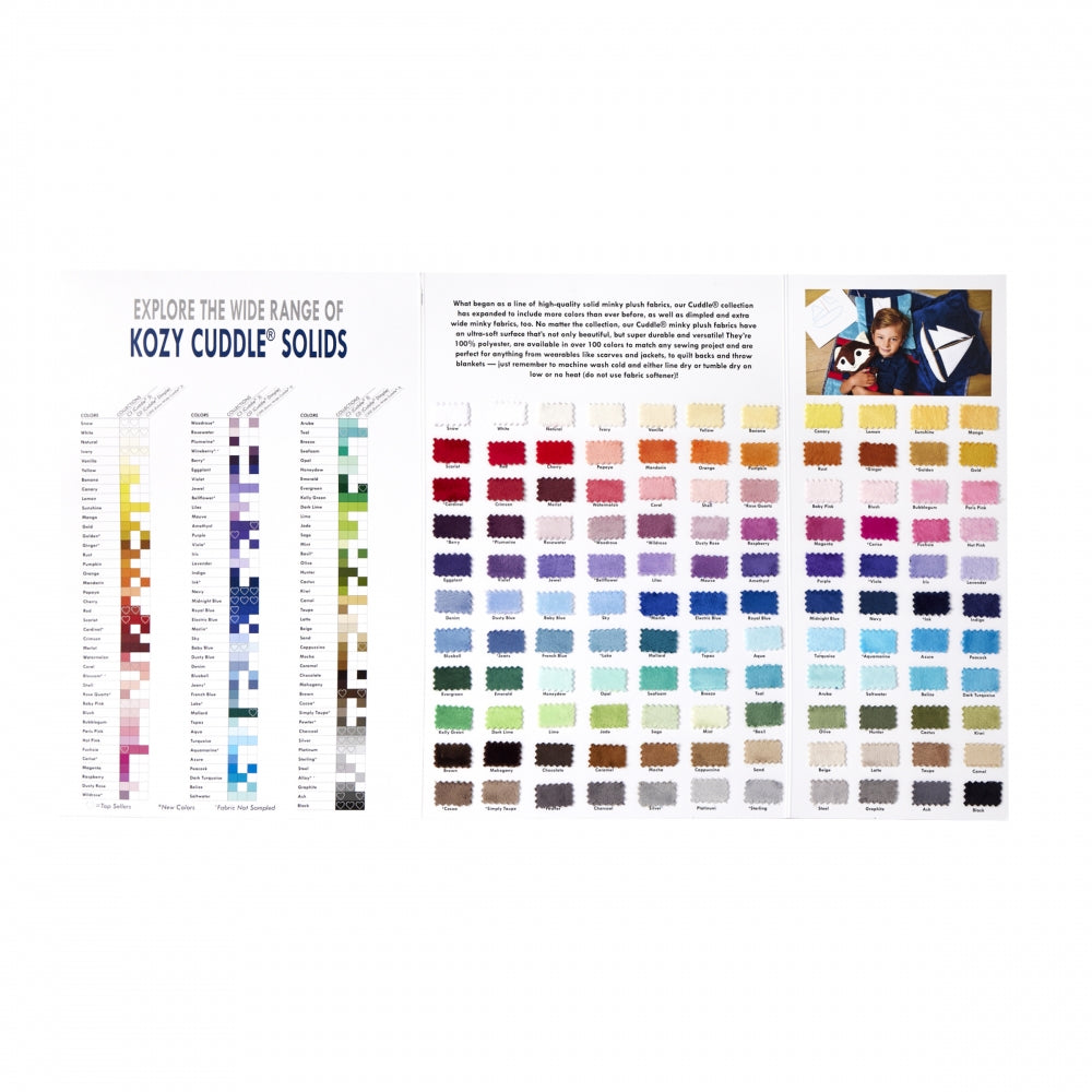 Minky Cuddle SWATCH Board from Shannon Fabrics - 145+ Colors