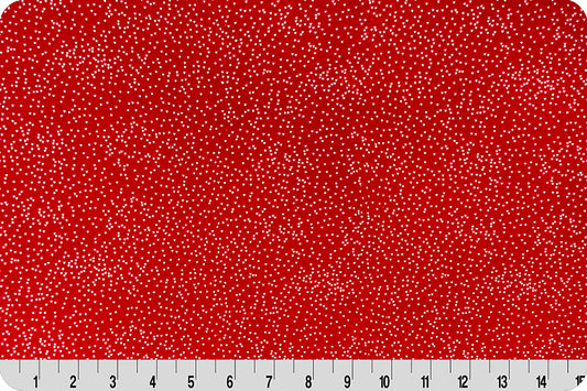 Minky - Sparkle Cuddle Glitter Scarlet/Silver from Shannon Fabrics