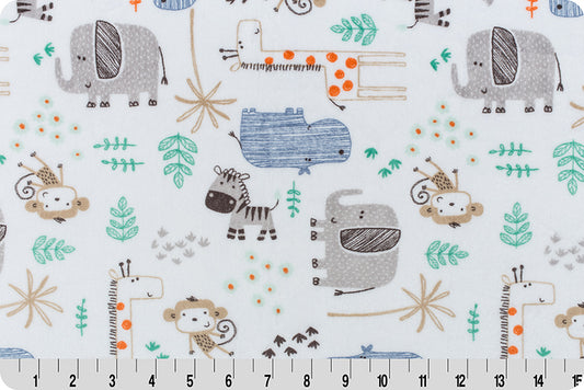 Minky - The Mighty Jungle Digital Cuddle Denim From Shannon Fabrics