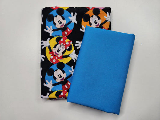 Mickey and Minnie Mouse on Black Pillow Case Kit