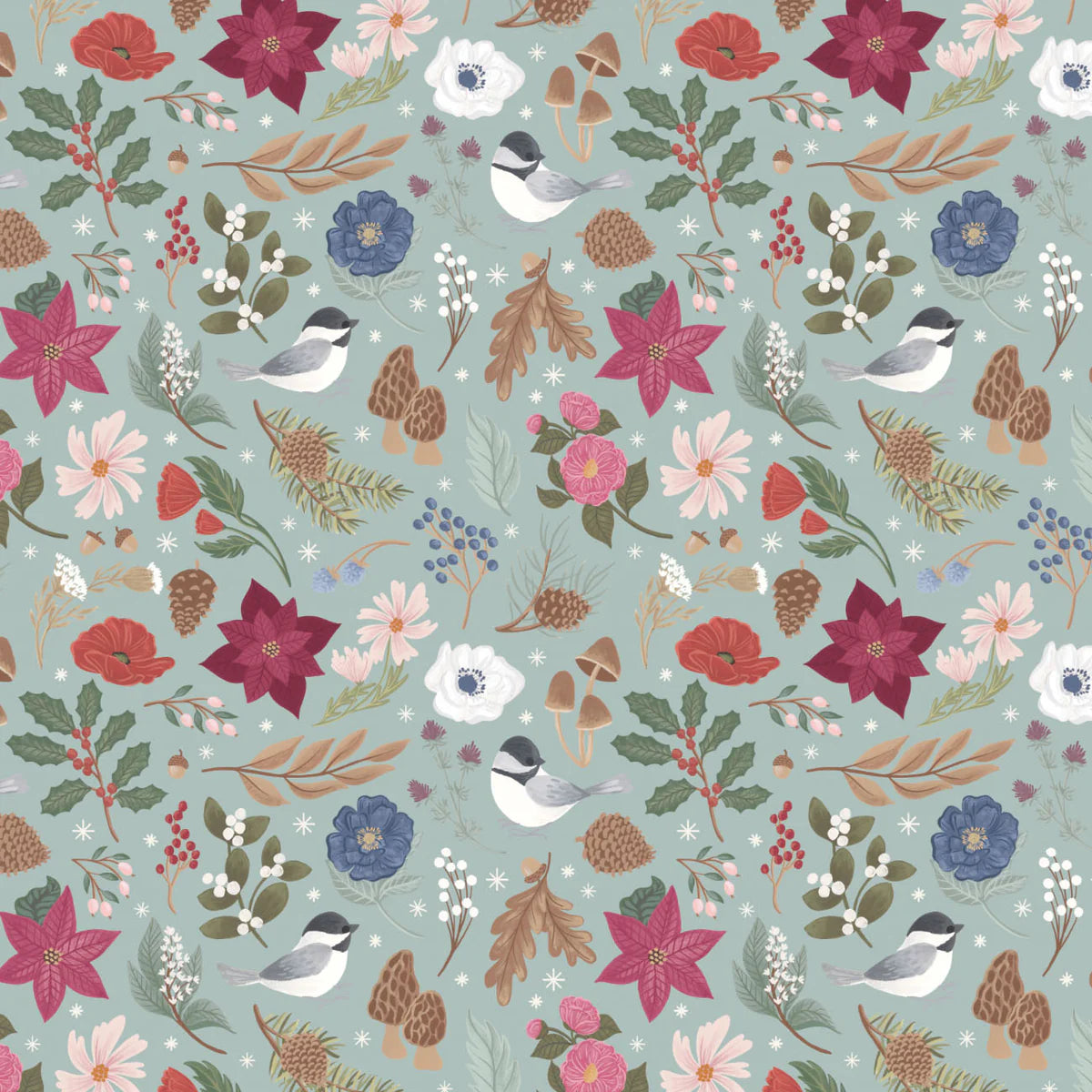 Minky -Winter Spirit in Light Teal from EZ Fabrics - 60" Wide