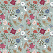 Minky -Winter Spirit in Light Teal from EZ Fabrics - 60" Wide