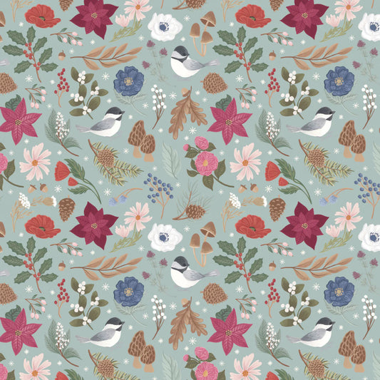 Minky -Winter Spirit in Light Teal from EZ Fabrics