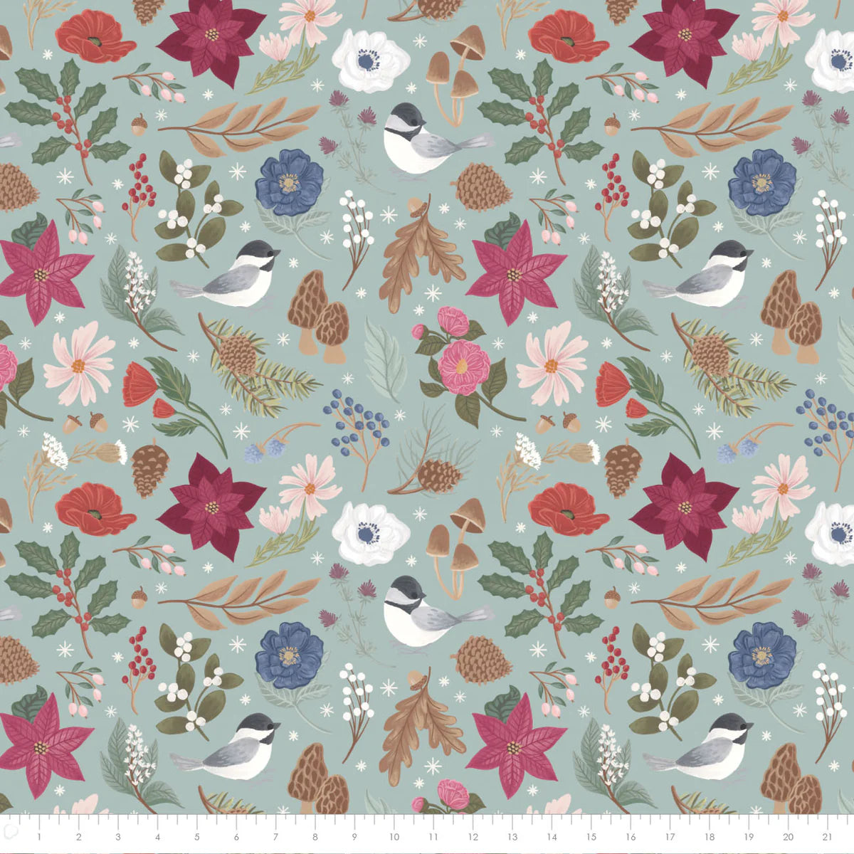 Minky -Winter Spirit in Light Teal from EZ Fabrics - 60" Wide