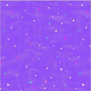Unicorn Love Hearts Dark Purple for Clothworks