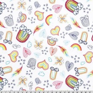 Double Sided Minky - Doodle Cloud Cuddle® in Rainbow by the Yard from Shannon Fabrics