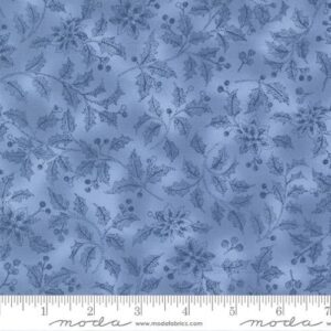 Holly Landscape in Frozen Pond Blue from Blizzard Blues Collection by Moda Fabrics